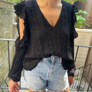 Zara womens cold-shoulder top